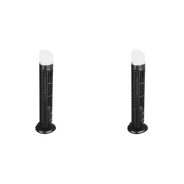 Imagem de Ventilador de Torre Sem Lâmina de 2 Unidades, Oscilante de 90 Graus 34dB Silencioso Portátil USB Ventilador de Mesa Ventilador de Resfriamento de pé Ventiladores de Chão