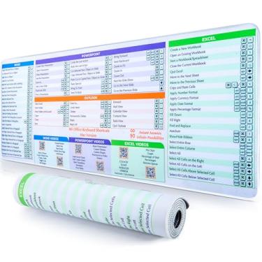 Imagem de DeskGuide Pro MS Office teclado pad atalho mouse pad - Mac 80 x 30 cm mouse e teclado antiderrapante Excel folha de dicas design codificado por cores - Excel/Word/PPT/Outlook Shortcuts Keyboard pad