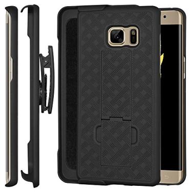 Imagem de AMZER Shellster Capa com clipe de cinto combo com suporte para Samsung Galaxy Note 7 N930 - Preto