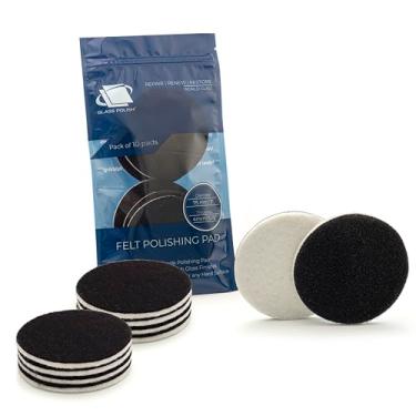Imagem de Conjunto de pastilhas de polimento de feltro GP11007 para polimento de vidro, plástico, metal, mármore/diâmetro de 7,62 cm/pacote com 10 pastilhas