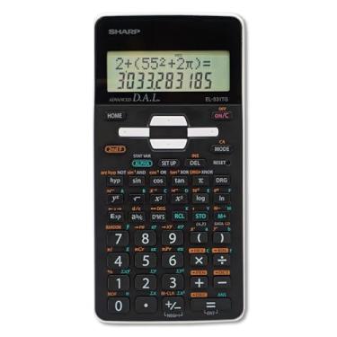 Imagem de Sharp EL-531TGBBW Calculadora científica/engenharia de 12 dígitos com capa dura protetora, bateria e visor LCD alimentado por energia solar híbrida, ótima para estudantes e profissionais, preto, preto e branco