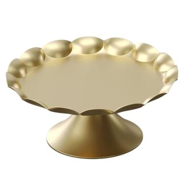 Imagem de Expositor de sobremesas de bancada, conjunto de suporte para bolo dourado - Conjunto de suporte para bolo dourado | Prato de sobremesa bolo servindo bandeja doces frutas torre de exibição para casamen