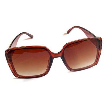 Imagem de Oculos De Sol Feminino Quadrado Luxo Uv400 Verão Moda Praia - ALRA SEM