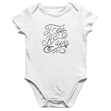 Imagem de Body Bebê Algodão Free and Brave - Foca na Moda, Branco, P