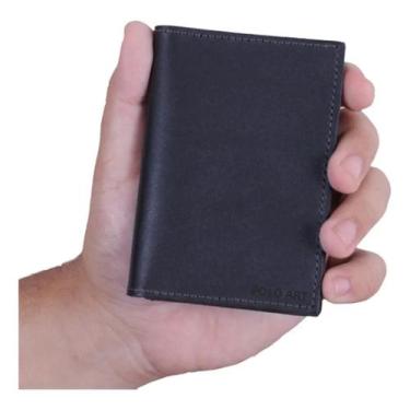 Imagem de Carteira Masculina Em Couro Legítimo - POLOARTS, Preto