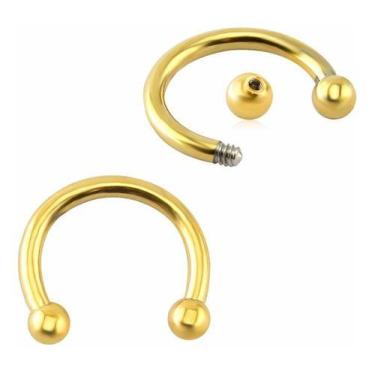 Imagem de Piercing Septo Ferradura Nariz Cartilagem Preto Prata Ouro - De Castro