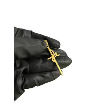 Imagem de Pingente Fé Formato Cruz m - Banhado a Ouro 18k - ToJoia18k