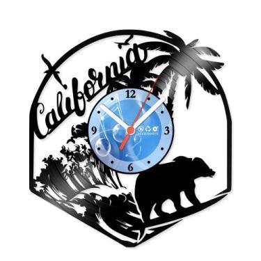 Imagem de Relógio De Parede Disco Vinil Lugares - Califórnia - VLU-039 - Moderna