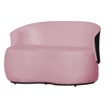 Imagem de Namoradeira Beatriz Suede Rosa Composê material sintético Preto - Vall