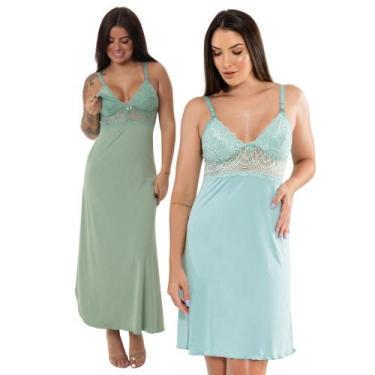 Imagem de Kit Camisola Amamentação Longa Camisola Gestante Curta - ALTIE, Teos, 