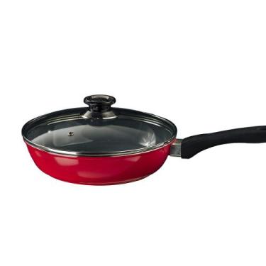 Imagem de Frigideira ceramica 24cm com cabo e tampa de vidro Aluminio fundido Ja