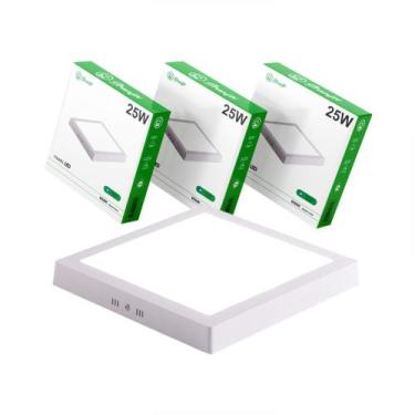 Imagem de Kit 2 Painel Led 25w Sobrepor - GRANFEI, Quadrado - Branco Quente