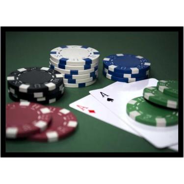 Imagem de Quadro Decorativo Jogos Baralho Naipe Cartas Poker Com Moldura RC029 -