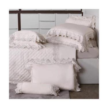 Imagem de Kit Enxoval 10 Peças 300 Fios Queen Com Cobre Leito E Borado Inglês  S