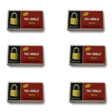 Imagem de Cadeado pequeno kit 6 un malas Bolsas Armário 3 chaves 20mm - sem marc