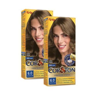 Imagem de Kit 2 Coloração Niely Cor&Ton Louro Escuro 6.0 - Cor & Ton