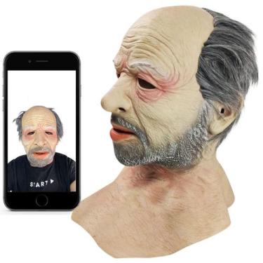 Imagem de Mascara Realista Velho Idoso Latex 3D Homem Velhinho Hallowen Festa Fa