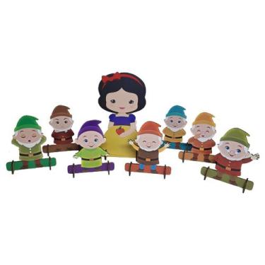 Imagem de Totens de Mesa Moça da Neve Kit com 8 Displays Aniversário Mdf Adesiva