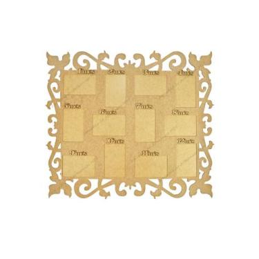Imagem de Painel Arabesco para 12 Fotos e Apliques para 12 Meses com 1 Nome Brin