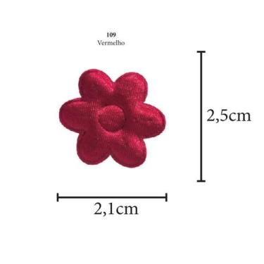 Imagem de Aplicação Mini Flor Cetim - 5 Unid. - Marilda, 109 - VERMELHO