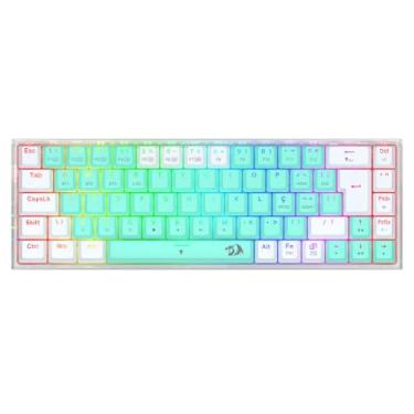 Imagem de Teclado Mecânico Gamer Redragon Castor Pro RGB Branco com Menta 65% Switch Gentle Lime K631RGB-PRO-GW (PT-GENTLE LIME)