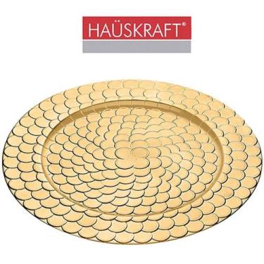 Imagem de Sousplat De Plastico Redondo Relevo Metallic Dourado Gold Hauskraft 33