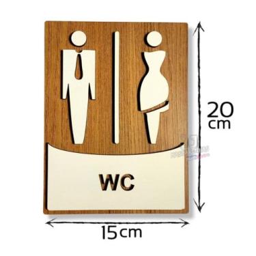 Imagem de Placa para WC banheiro unissex sanitários masculino feminino - JJ