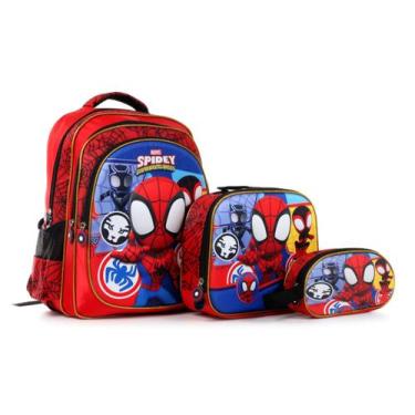 Imagem de Kit Mochila Escolar Personagens Com Lancheira e Estojo - MEGA vARIEDAD