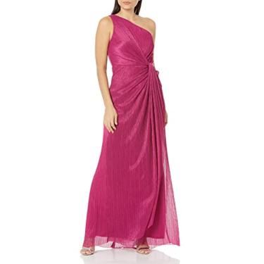 Imagem de Adrianna Papell Vestido feminino drapeado plissado Stardust, Magenta, 42