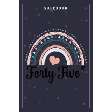 Imagem de Notebook Journal Forty Five Year Birthday Rainbow Party Boho Family 45 Year Old: Meeting, Goals, Work List, Financial,6x9 in, Happy, Goal, Life, Gym, Personal Budget