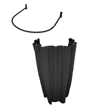 Imagem de Kit Provador Arco Cortina Blackout Preto Corta Luz 100%