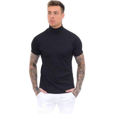 Imagem de Kit Cacharrel Manga Curta Canelada - Execução Jeans, Pretobrancocinza,