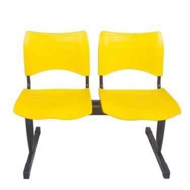 Imagem de Cadeira Longarina Iso Turim plastica 2 Lugares Amarela - PopMov