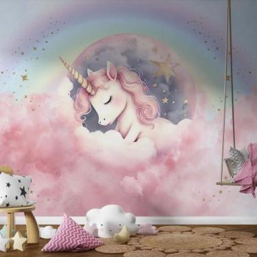 Imagem de Papel de Parede Infantil Unicórnio dos Sonhos  Magia e Encanto - AloPa