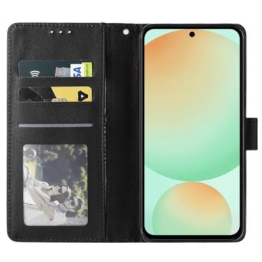 Imagem de Capa Capinha Carteira Flip Couro Compatível Samsung Galaxy S24 Fe Premium (PRETO)