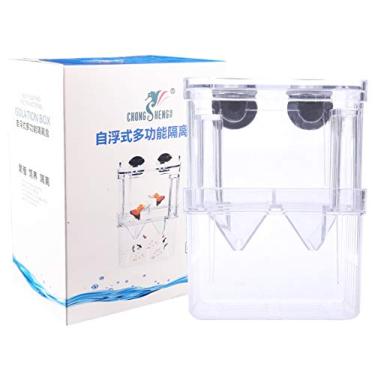 Imagem de Tiberham caixa de criação de peixes, caixa de isolamento de peixe flutuante de acrílico, caixa de isolamento de espingarda de camada dupla, incubador de infusão, armadilha de reboque, recipiente de peixe de aquário com ventosas