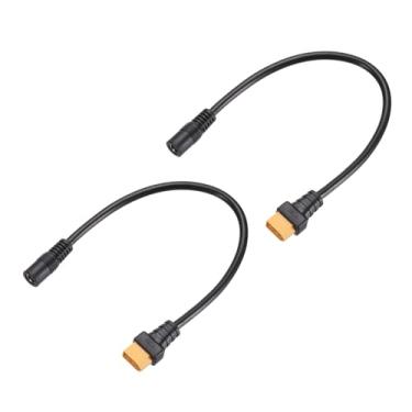 Imagem de MECCANIXITY 2 cabos adaptadores XT60, XT60 macho para DC5521 fêmea 5,5 x 2,1 mm cabo conector para estação de energia portátil, painel solar, gerador de energia solar
