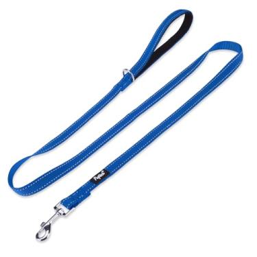Imagem de PUPTECK Coleira refletiva para cães com alça acolchoada e confortável, guia de nylon durável para cães pequenos, médios e grandes, gatos, caminhando, corrida, treinamento ao ar livre, azul