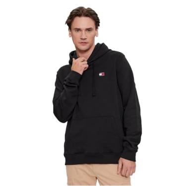 Imagem de Tommy Jeans Moletom masculino regular com capuz, preto, GG, Preto, XG