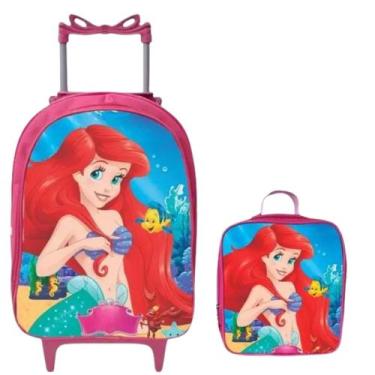 Imagem de Mochila Rodinha Escolar Infantil Menina + Lancheira Térmica - Pikuka, 