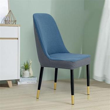 Imagem de HZSZXG Capa de cadeira de jantar elástica curva, capa de elastano, duas cores, encosto, capa de assento para sala de estar, capas de assento, lanhui, 6 peças