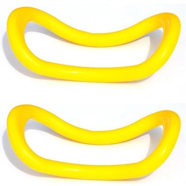 Imagem de ABPWO 2 anéis de ioga para panturrilhas, anel circular de pilates, anéis de fitness para ioga, pilates, exercícios de ginástica (amarelo)