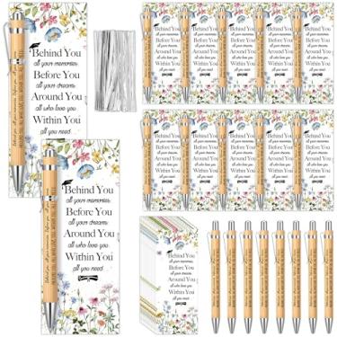 Imagem de Dunzoom 48 conjuntos de presentes de formatura classe de 2025 para professores estudantes caneta de bambu de madeira marcador de página cartões abraçadeiras atrás de você todas as suas memórias