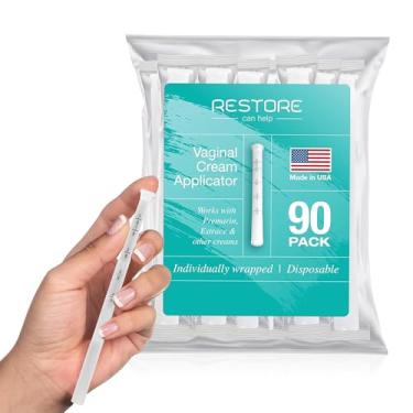 Imagem de Made in USA - 90 Count Disposable Plastic Threaded Vaginal Applicator Pack: Hygienically Sealed For Your Safety. Dosage Measurements On Every Applicator.