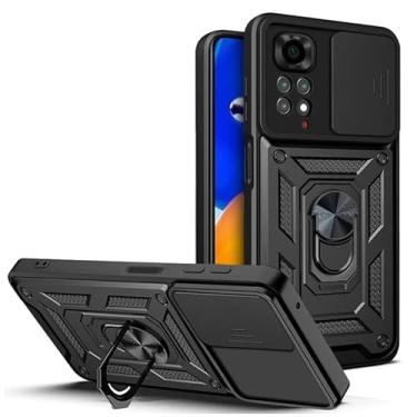 Imagem de Capa Case Xíaomi Redmi Note 11 e 11S 4G (2022) (Tela 6.43) Shield Slider Dupla Camada Com Stand e Anel - Preto