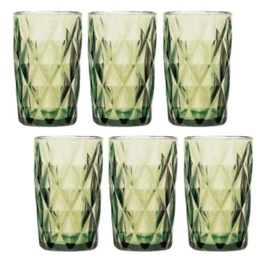 Imagem de Conjunto Com 6 Copos De Vidro Diamond 350Ml Verde