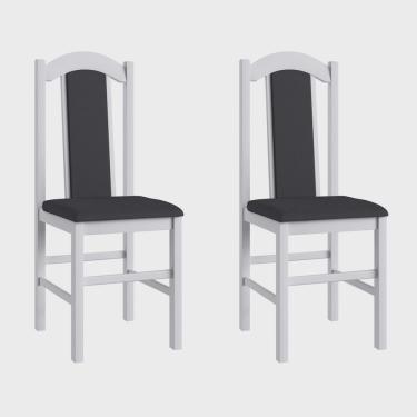 Imagem de Duas Cadeiras para Sala de Jantar Madeira Maciça 500 Branco
