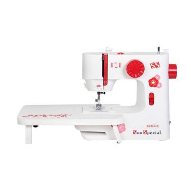 Imagem de Máquina Costura Doméstica Ss-030Ht Autovolt Mecânica Branca Com Vermelho - Sun Special