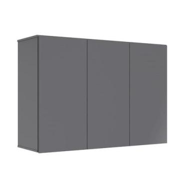 Imagem de Armário Aéreo 3 Portas Com Prateleiras Internas Amplo Espaço Para Obje