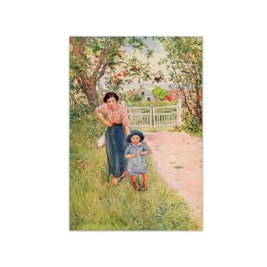 Imagem de Carlr Lasrson Famosa Tela Pintura de Parede Decoração de Parede Imagem - Mãe e Filho Pôsteres e Impressões Reprodução para Quarto 70 x 105 cm 27 x 41 pol Sem Moldura